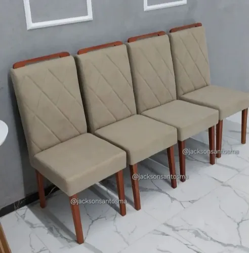 4 Cadeiras de Luxo com Cabeceira - Conforto e Elegância em Pronta Entrega