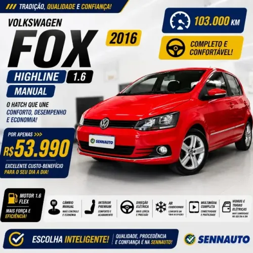 Volkswagen Fox Highline 1.6 Flex 16V 5P 2016