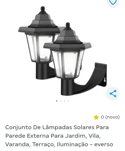 2 Lâmpadas solar de jardin novas!!!