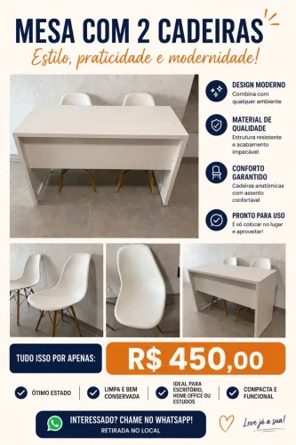 Mesa com 2 cadeiras