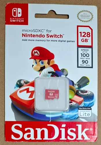 Cartão de Memória Nintendo Switch - Mário cogumelo 128GB (Novo)