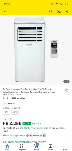 Ar condicionado portátil