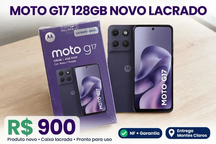 Motorola g 17 12 ram 128 gb lacrado nota fiscal e garantia da Motorola