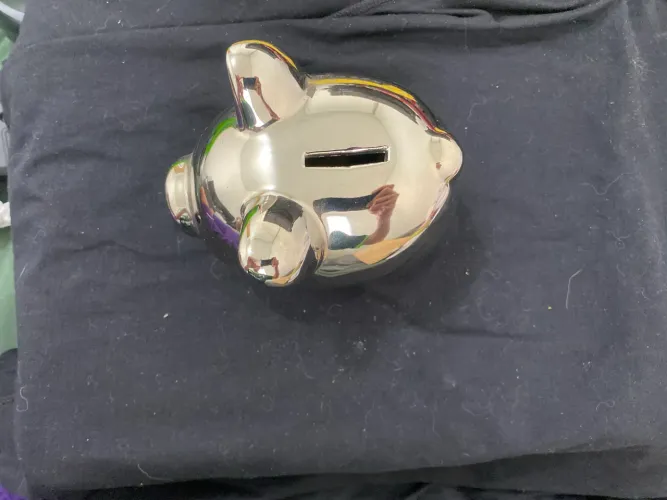 Cofre cromado prata porco tok&stok