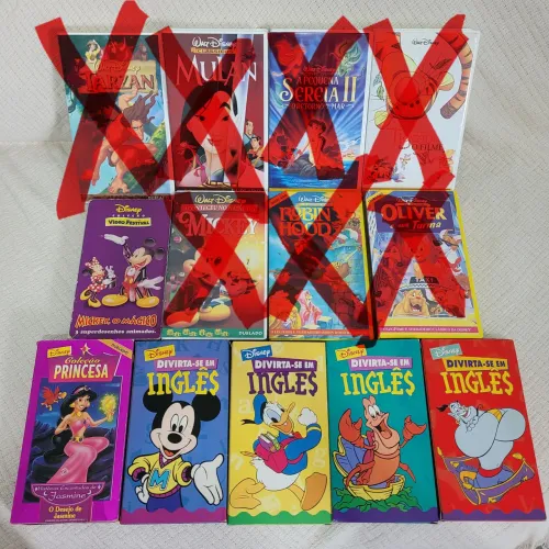 Lote com 6 fitas VHS Disney