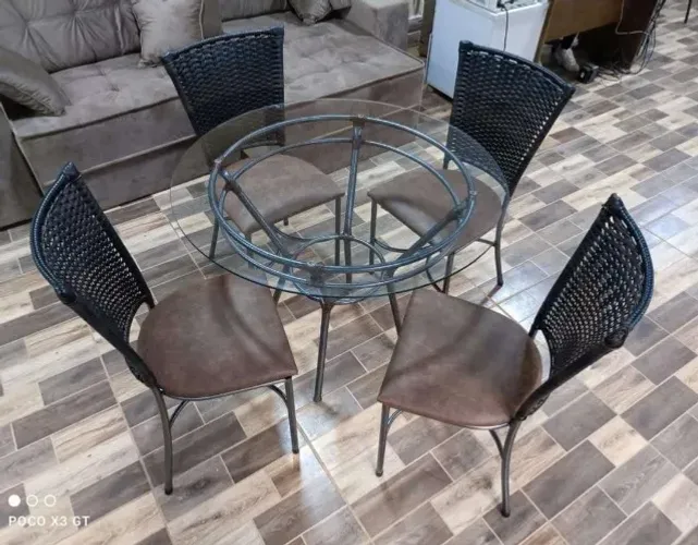 Mesa de Jantar Larissa 4 cadeiras *nova embalada