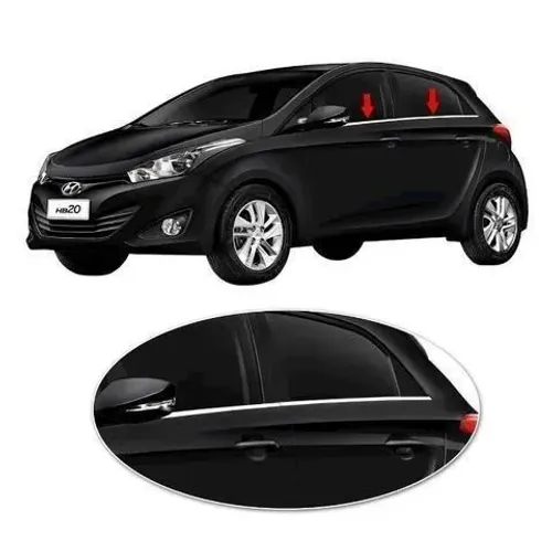 Aplique Pestanas Cromadas P/ Vidros - Ecosport / HB20 / Onix / Prisma / Palio / Gol