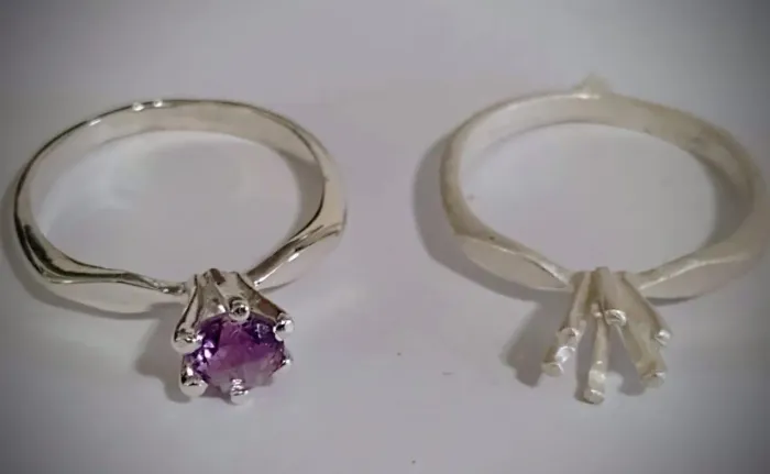 Anéis Solitário de AMETISTA,CITRIN0 e CRISTAL Natural facetados sem inclusões.