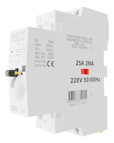 Contador Exatron Modular Bipolar Chave 25a 2na 2 Polos 2p 220V