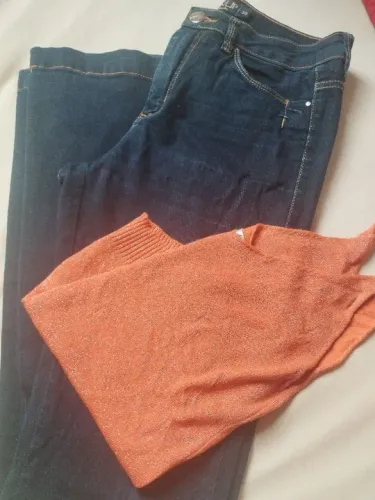 Kit Calça Jeans38 + Blusa Laranja
