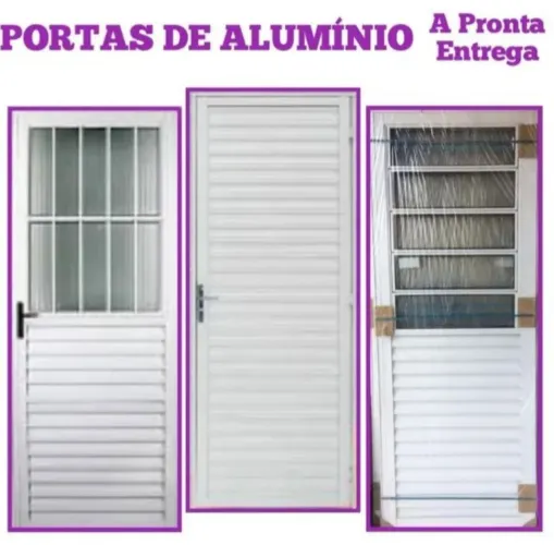 Porta de Alumínio B.R.A.N.C.O Entrega Grátis