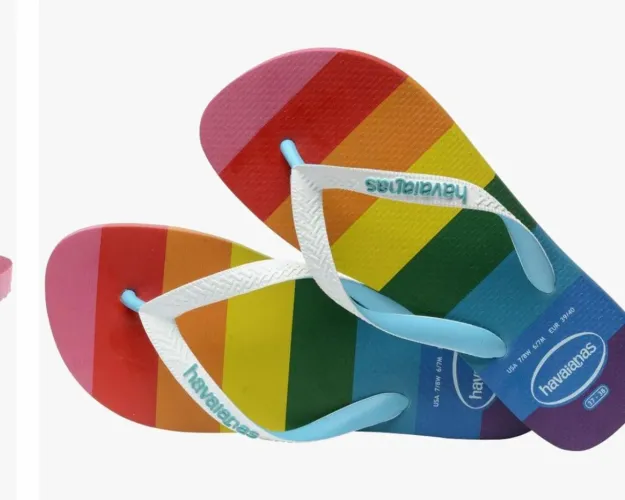 Chinelos Havaianas Coloridos Arco-Íris Tamanho 43/44 (novo)