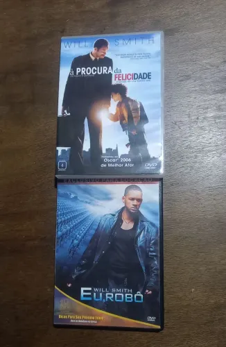 Dois Filmes will smith em DVD " A Procura da felicidade" e " Eu Robô".