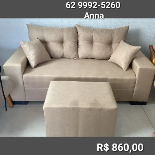 Sofá 2 Lugares com Puff - Conforto e Elegância