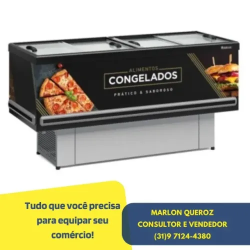 Ilha de Congelados 2M Vidro Reto Gelopar
