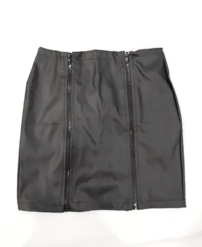 Saia Couro Sintético Preto - Tamanho P
