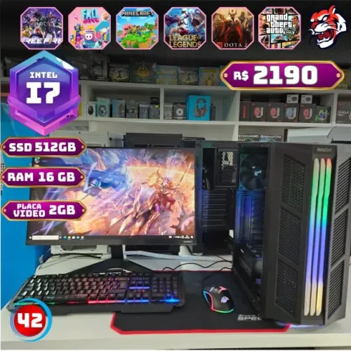 Pc Gamer Completo Core i7 16gb ram 512gb ssd 1 ano de garantia em até 12x