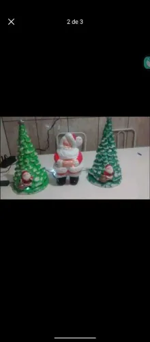 Papai Noel,boneco de neve,árvore ! Tudo em cerâmica pintado a mão 130,00 cada