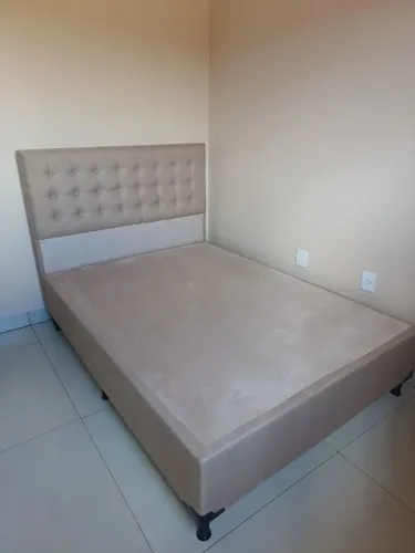 Kit cabeceira e base para colchão/ cama box, revestido em linho, direto da fábrica