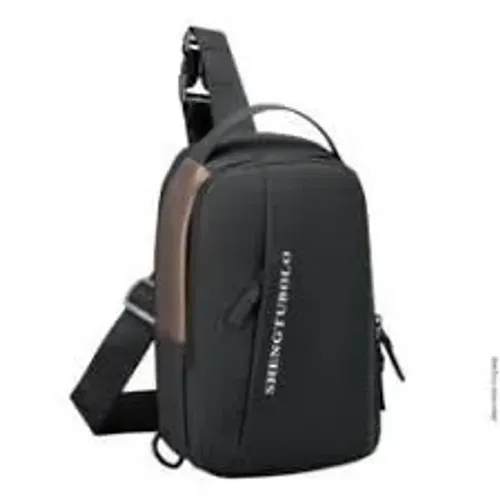 Pochete de Ombro Transversal Compacta Unilateral USB