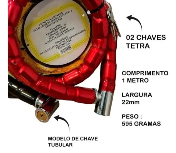 Cadeado grande reforcado pra moto ou bicicleta Novo Entregamos