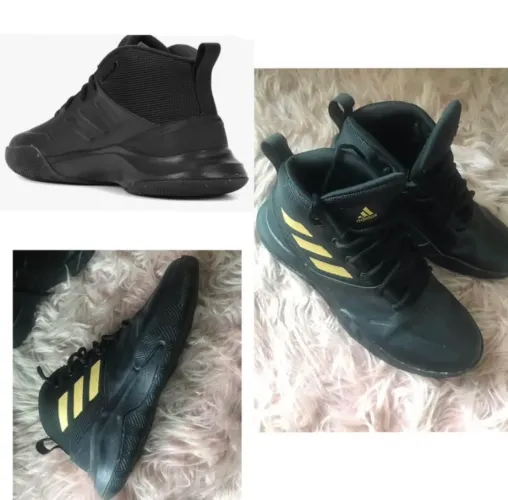 Tênis Adidas Basketball Preto com Detalhes Dourados