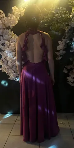 VESTIDO DE FESTA ROSA ESCURO