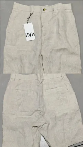 Bermuda 100% Linho Zara Man