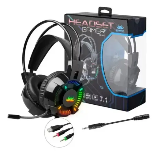 Headset Gamer KNUP KP-464 - Som Estéreo Imersivo, Microfone de Cancelamento de Ruído 