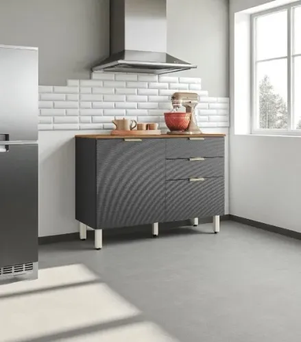 Balcão Alba Amêndola/Grafite ( produto novo)