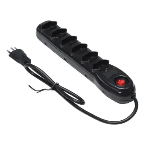 Filtro De Linha 6 Tomadas Pp 0,75Mm Régua Extensão Cabo Comprimento 1 Metro 