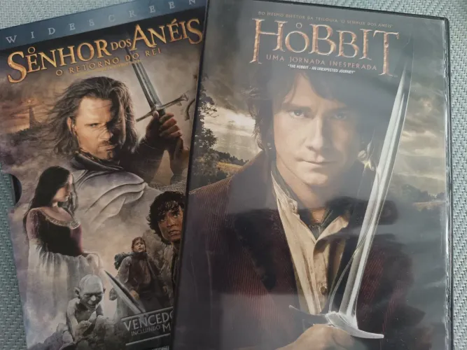 2 dvds: O Hobbit e O Senhor dos Anéis - O Retorno do Rei