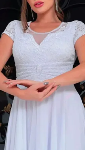 Vestido De Noiva Tule Civil 