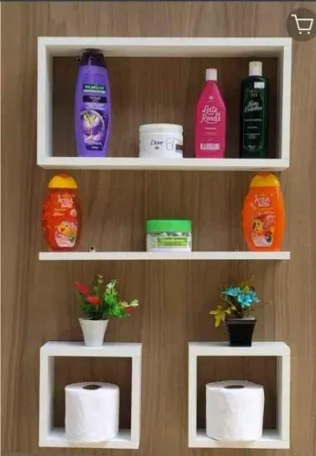 KIT 3 NICHOS + 1 PRATELEIRA PARA BANHEIRO , SALA DECORAÇÃO EM MDF