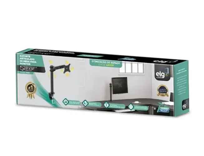 Suporte de Mesa para Monitor de 17 a 34 Articulado Elg F50N Novo
