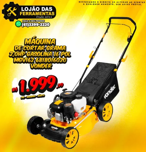 Maquina de Cortar Grama 2,0Hp Gasolina 16 Pol MGV162 6818016020 Vonder