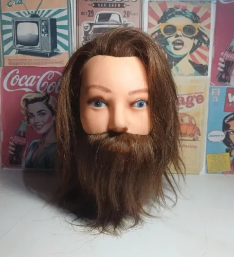 Manequim profissional para teste de barbas e cabelo 