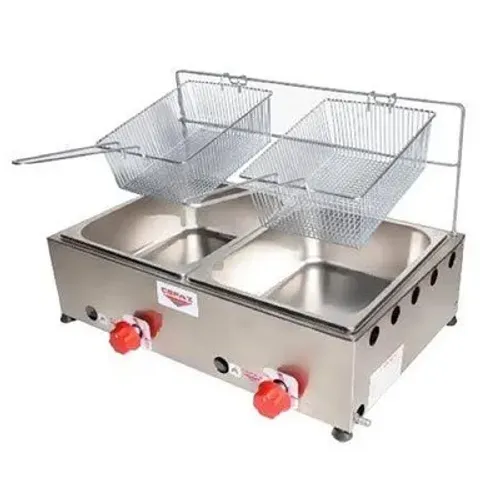 Fritadeira Profissional a gás 10L 2 Cubas Cefaz Baixa pressão