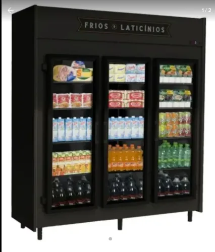 Geladeira Expositora Tripla para Laticínios e Frios 1200 litros 220v novo na caixa aixa