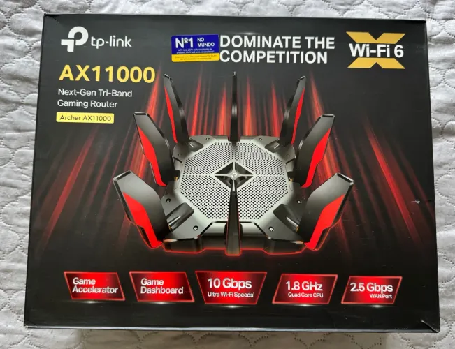 Roteador Gamer TP-Link AX11000 Wi-Fi 6 Tri Band