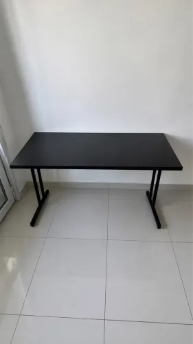 Mesa de Escritório Preta Home Office Industrial