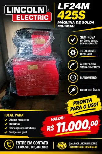 VENDO MÁQUINA DE SOLDA LINCOLN ELECTRIC LF24M 425S