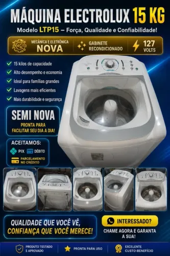 Máquina de Lavar Electrolux 15kg
