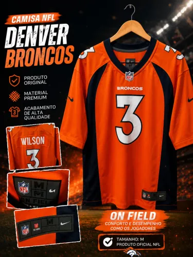 CAMISA NIKE DENVER BRONCOS NFL TAM M - #3 RUSSEL WILSON