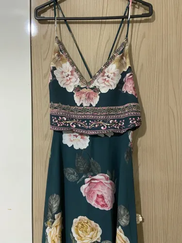 Vestido longo floral Lança Perfume