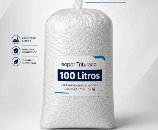 Isopor Triturado 100 Litros Enchimento de Puffs e Obras Construção Civil - 0,7Kg