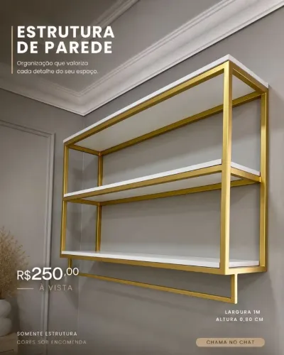 Estrutura de prateleira com cabideiro