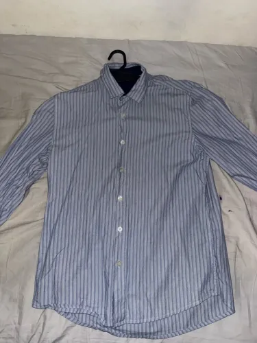 Camisa Social Azul Listrada