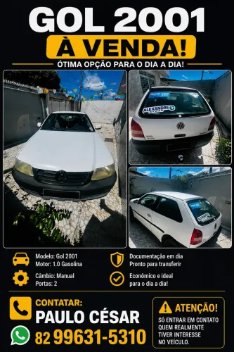 Volkswagen Gol Geração III Plus 1.0 MI 16V Gasolina Mec. 4P 2001