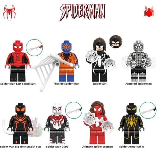 Ultimate Spiderman Action figures de 5cm miniatura Spider Woman e Spider Girl 2099